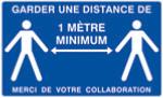 Panneau "Garder une distance de 1m minimum" adhsif