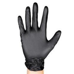 Boite de gants noirs en nitrile (texture diamant) - Taille M