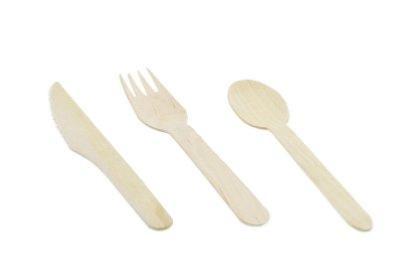 Lot De 100 Fourchettes En Bois 158mm