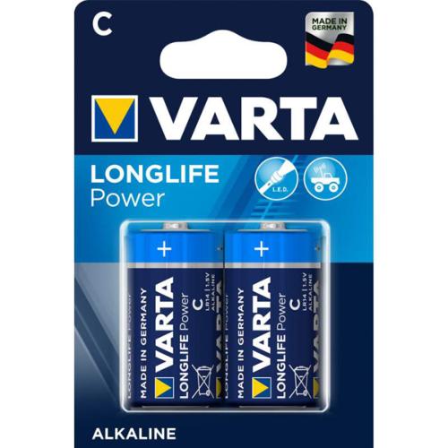 Lot de 2 Piles Alcalines C/LR14 VARTA LONGLIFE Power 1.5V