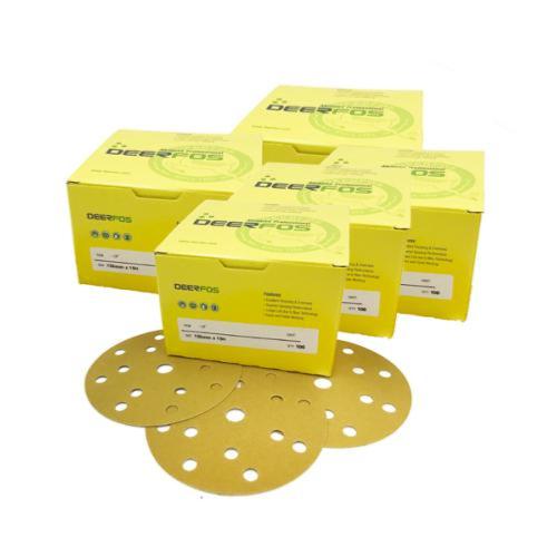 lot de 5 Boîtes de 100 disques à poncer 15 trous diam 150mm P150