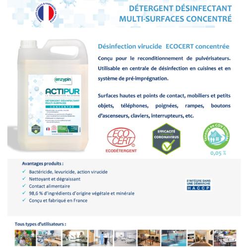 Détergent Désinfectant MultiSurfaces ACTIPUR Concentré 5L