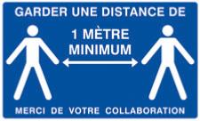 Panneau "Garder une distance de 1m minimum" adhésif