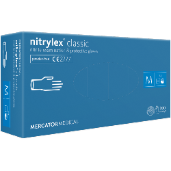 Boite de 100 Gants d'examen et de protection Nitrylex classic Taille M MERCATOR MEDICAL Bleu