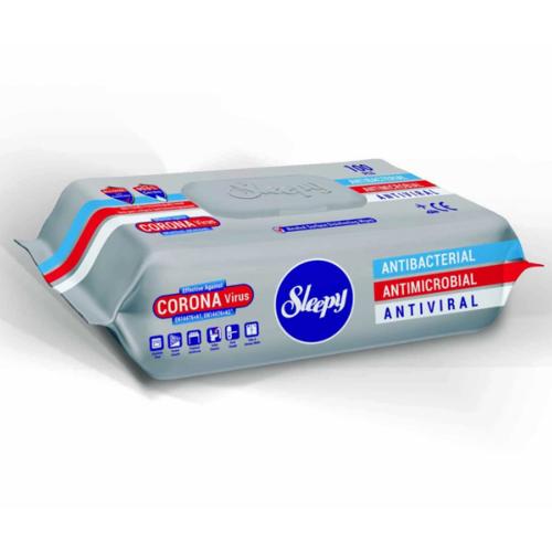 Paquet de 100 Lingettes nettoyantes désinfectantes EN 14476 Sleepy
