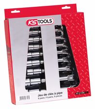 Jeu de 9 clés à pipes débouchées 6 pans