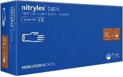 Boite de 100 gants médicaux en nitrile non poudrés Taille XL NITRYLEX Basic  MERCATOR MEDICAL violet