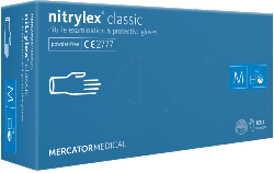 Boite de 100 Gants d'examen et de protection Nitrylex classic Taille M MERCATOR MEDICAL Blanc 