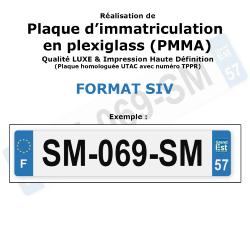 Plaque d'immatriculation Plexiglas format SIV - DEPARTEMENT 57