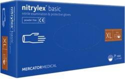 Boite de 100 gants médicaux en nitrile non poudrés Taille L NITRYLEX Basic MERCATOR MEDICAL violet