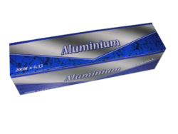 Rouleau de papier film aluminium avec boîte distributrice 200m x 0,33m