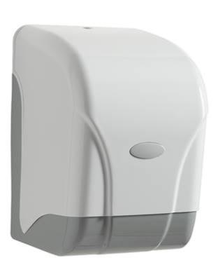 Distributeur de serviettes papier essuie mains dévidage central 450 feuilles OLEANE GRAND FORMAT - BLANC