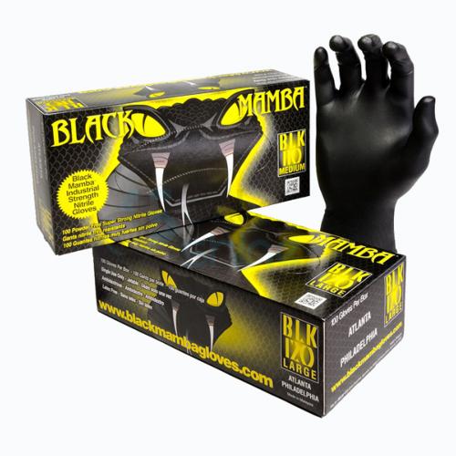 Boite de 100 gants noirs jetables nitrile BLACK MAMBA - Taille XL 05008