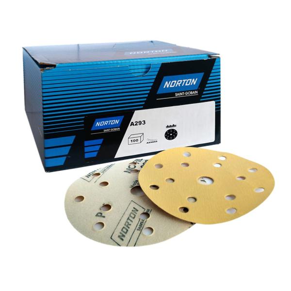 Boîte de 100 disques abrasifs à poncer Diamètre 150 mm Grain 80 NORTON  serie A293