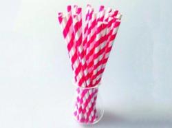 PAQUET DE 100 PAILLES PAPIER TORSADEES ROUGE