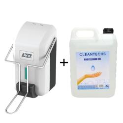 Pack Distributeur Gel Hydroalcoolique / savon + gel hydroalcoolique 5L 