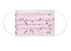 Boite de 50 masques chirurgicaux type-II enfant Rose motif panda