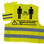 Gilet jaune fluo homologu distanciation - 2 mtres