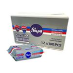 Carton de 12 Paquets de 100 Lingettes nettoyantes désinfectantes EN14476 Sleepy