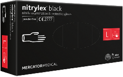 Boite de 100 gants nitrylex noir taille L - MERCATOR MEDICAL