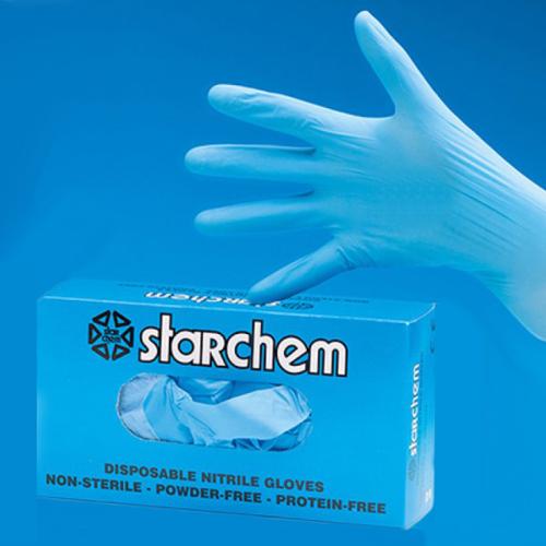 Boite de 100 gants nitrile jetable bleu - Taille L