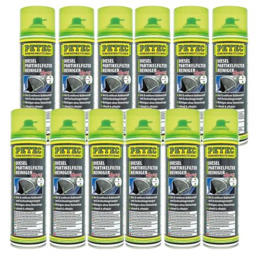 Lot de 12 Sprays nettoyant pour filtre à particules diesel avec flexible PETEC