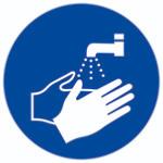 Panneau "Lavage des mains obligatoire" adhésif