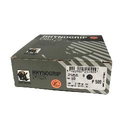 Boîte de 50 disques à poncer diamètre 125mm 8 trous gr 500 Rhinogrip INDASA