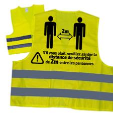 Gilet jaune fluo homologué distanciation - 2 mètres