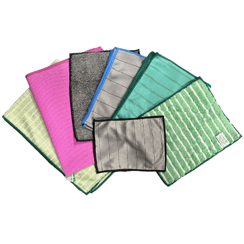 Pack découverte MARY KIT : Kit de 7 chiffons Microfibres Carbone et Bambous